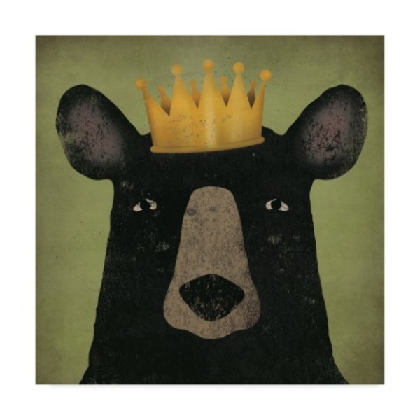 Trademark Fine Art Ryan Fowler 'The Black Bear With Crown' Canvas Art, 24x24 WAP06324-C2424GG